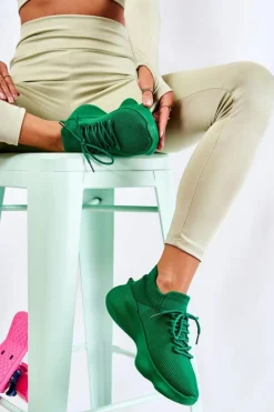 Boto Sneakersy Damskie*Wsuwane Buty Sportowe Damskie Zielone Dalmiro