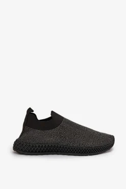 Damskie Damskie buty S.Barski Wsuwane Buty Sportowe Damskie Ze Zdobieniem D&A TW121 Czarne