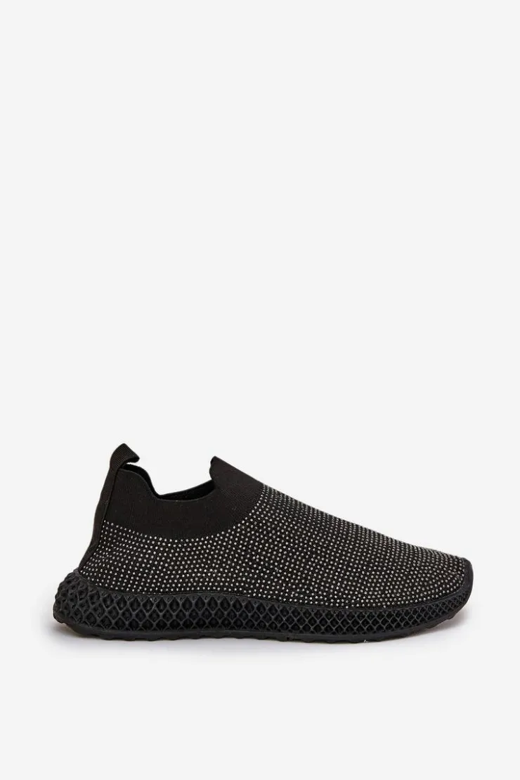 Damskie Damskie buty S.Barski Wsuwane Buty Sportowe Damskie Ze Zdobieniem D&A TW121 Czarne