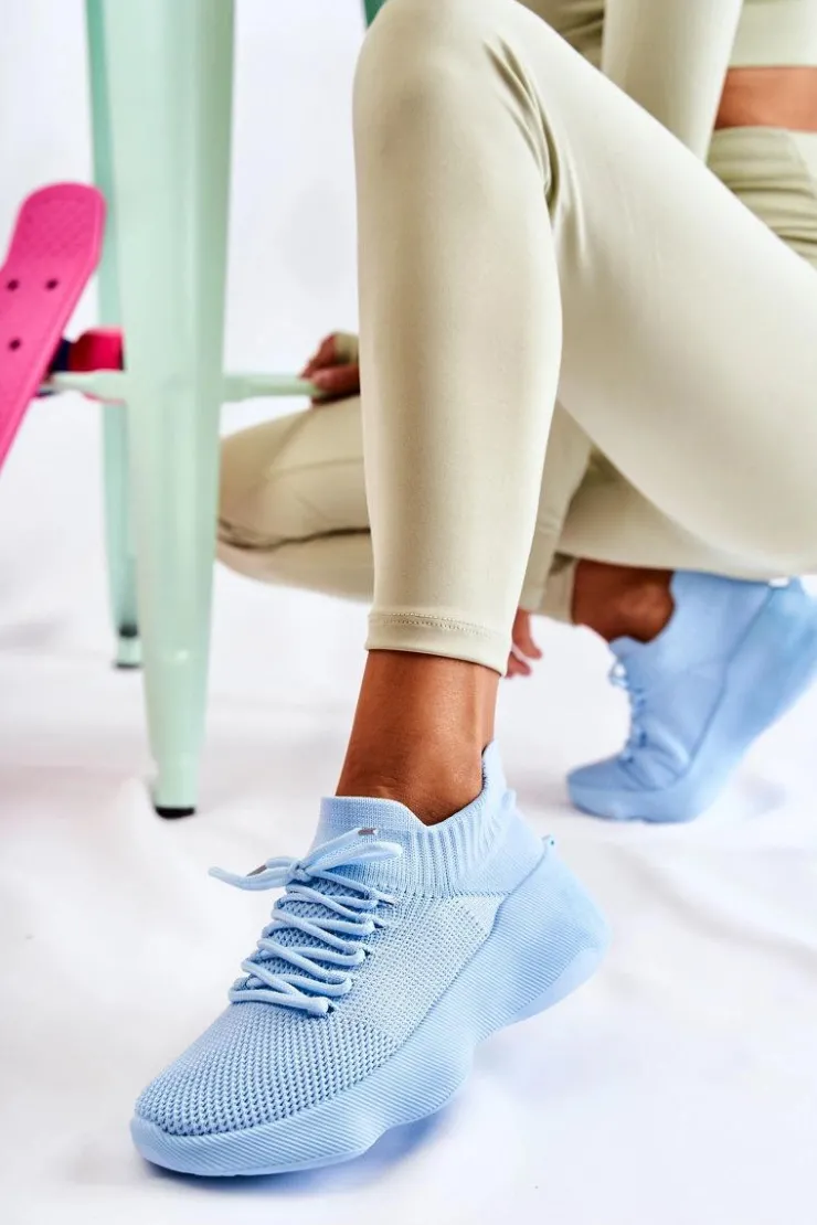 Damskie Boto Wsuwane Buty Sportowe Damskie Jasnoniebieskie Dalmiro