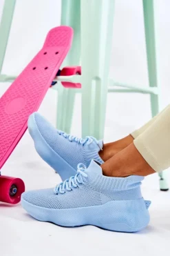 Damskie Boto Wsuwane Buty Sportowe Damskie Jasnoniebieskie Dalmiro