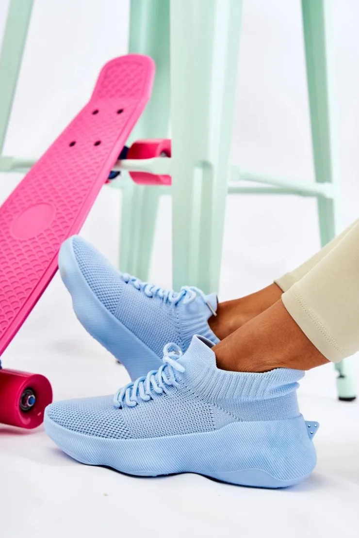 Damskie Boto Wsuwane Buty Sportowe Damskie Jasnoniebieskie Dalmiro