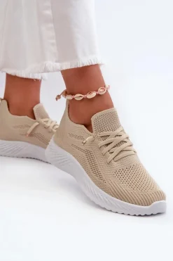 Evento Wsuwane Buty Sportowe Damskie Beżowe Jagelia Beżowy