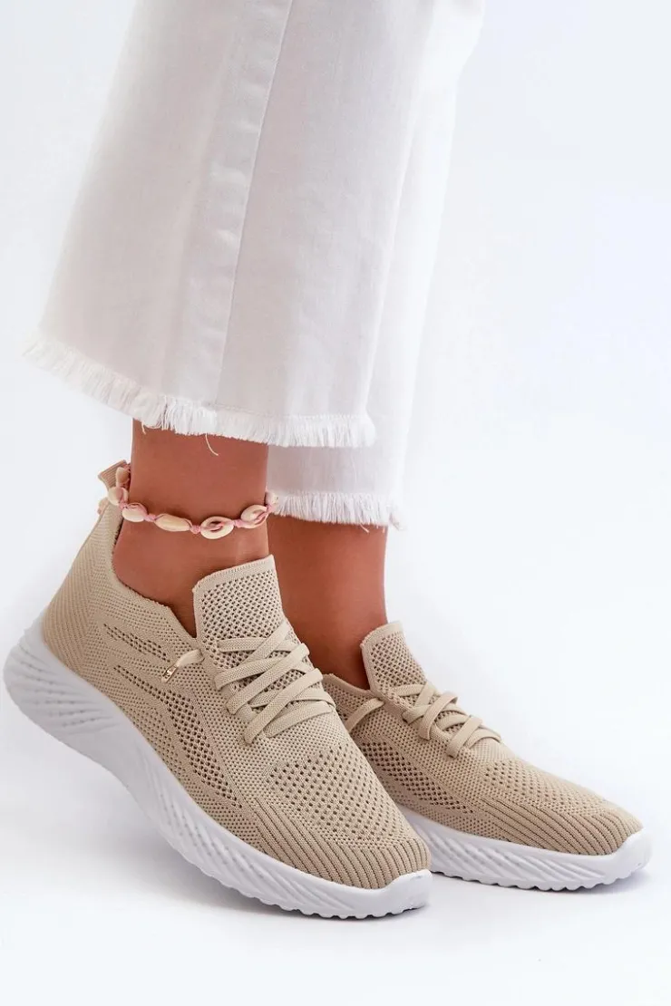 Evento Wsuwane Buty Sportowe Damskie Beżowe Jagelia Beżowy