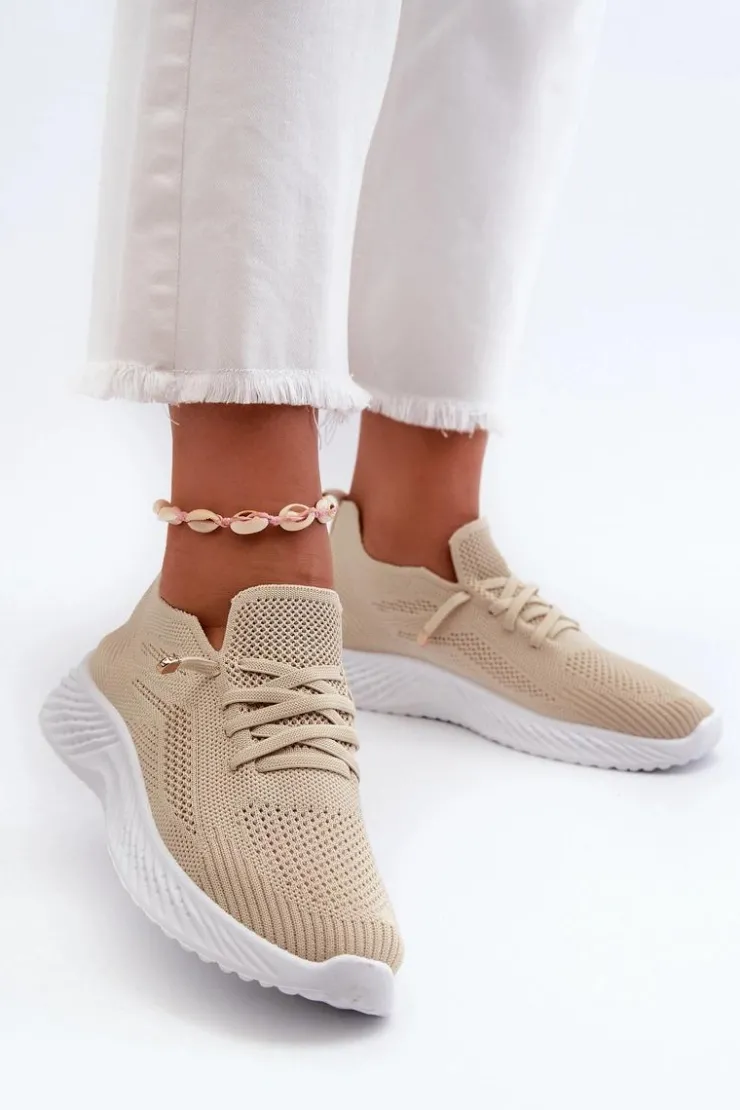 Evento Wsuwane Buty Sportowe Damskie Beżowe Jagelia Beżowy