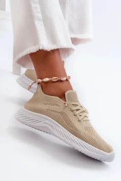 Evento Wsuwane Buty Sportowe Damskie Beżowe Jagelia Beżowy