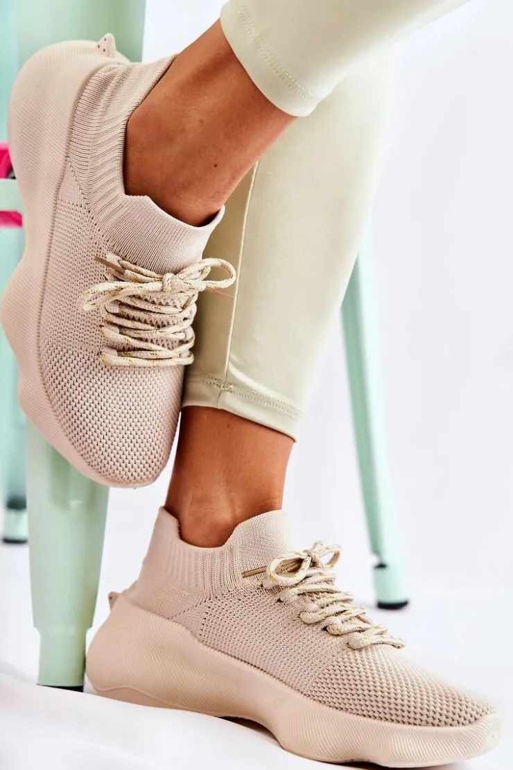 Damskie Boto Wsuwane Buty Sportowe Damskie Jasnobeżowe Dalmiro