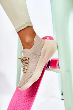 Damskie Boto Wsuwane Buty Sportowe Damskie Jasnobeżowe Dalmiro