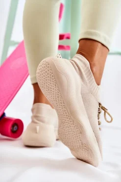Damskie Boto Wsuwane Buty Sportowe Damskie Jasnobeżowe Dalmiro