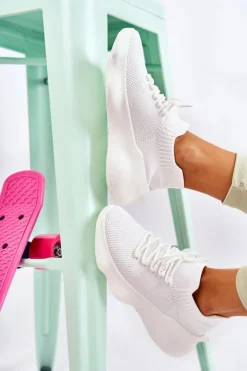 Boto Sneakersy Damskie*Wsuwane Buty Sportowe Damskie Białe Dalmiro