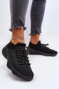 Damskie Boto Wsuwane Buty Sportowe Damskie Czarne Juhitha