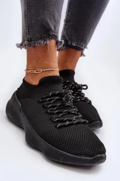 Damskie Boto Wsuwane Buty Sportowe Damskie Czarne Juhitha