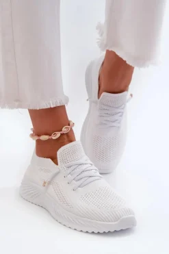 Evento Buty Sportowe Na Platformie*Wsuwane Buty Sportowe Damskie Białe Jagelia