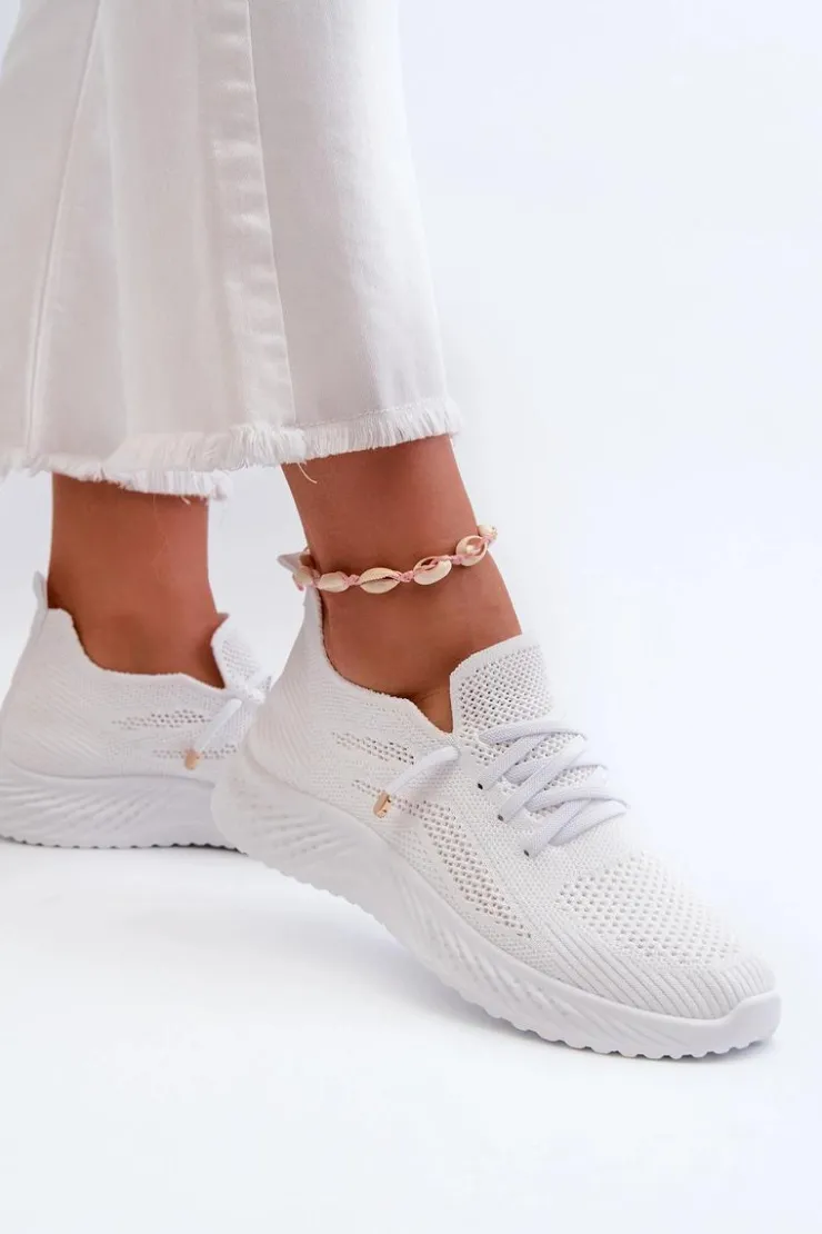Evento Buty Sportowe Na Platformie*Wsuwane Buty Sportowe Damskie Białe Jagelia