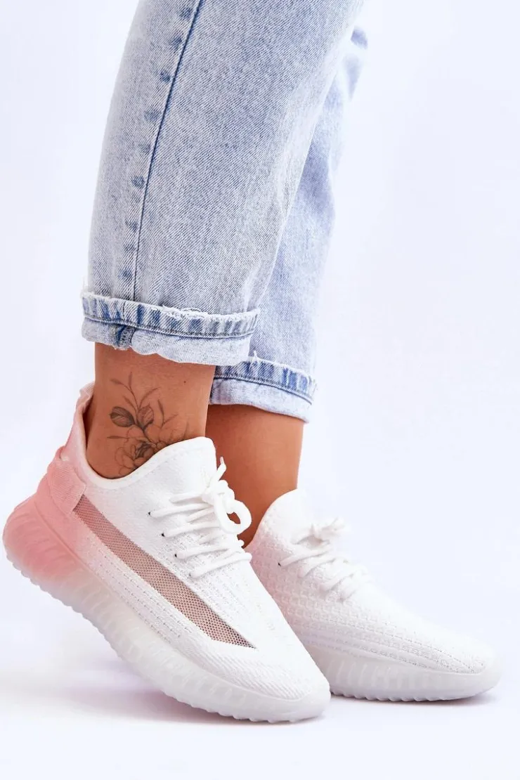 Online Boto Wsuwane Buty Sportowe Ombre Biało-Różowe Boston