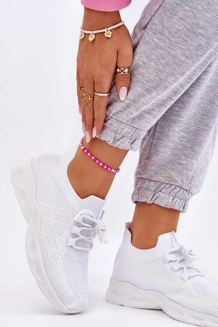 Boto Sneakersy Damskie*Wsuwane Damskie Buty Sportowe Białe Ellison