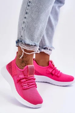 Outlet Boto Wsuwane Damskie Buty Sportowe Neonowy Róż Hold Me!