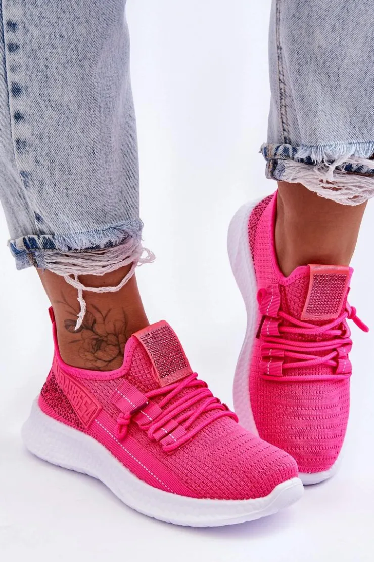 Outlet Boto Wsuwane Damskie Buty Sportowe Neonowy Róż Hold Me!
