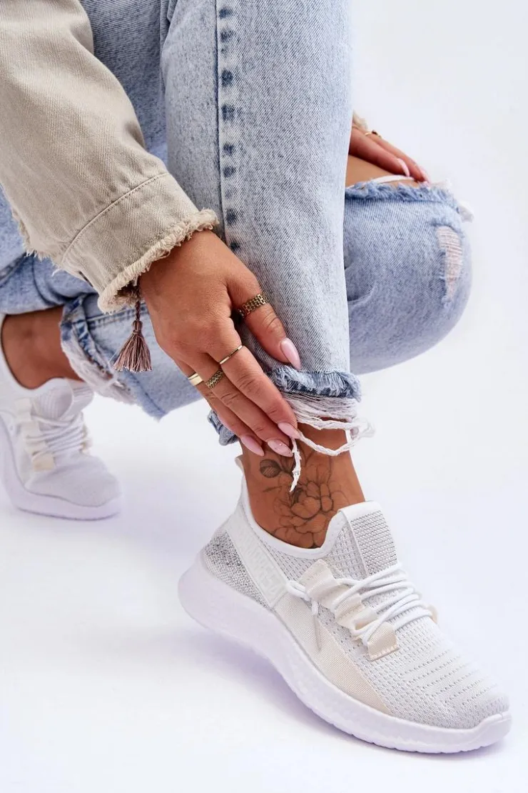 Online Boto Wsuwane Damskie Buty Sportowe Białe Hold Me!