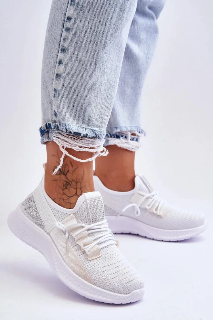 Online Boto Wsuwane Damskie Buty Sportowe Białe Hold Me!
