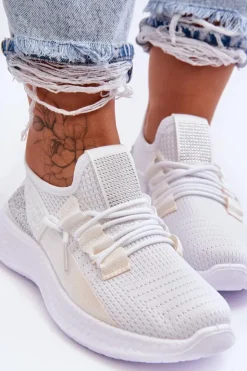 Online Boto Wsuwane Damskie Buty Sportowe Białe Hold Me!