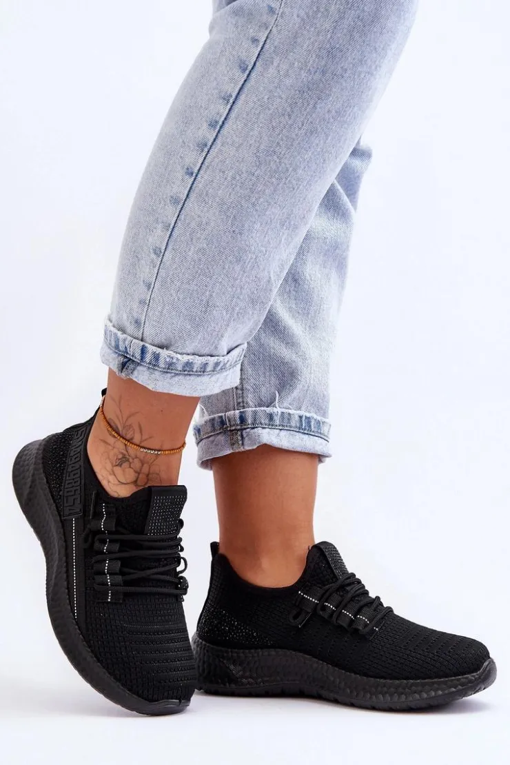 Damskie Boto Wsuwane Damskie Buty Sportowe Czarne Hold Me!