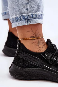 Damskie Boto Wsuwane Damskie Buty Sportowe Czarne Hold Me!