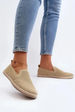 Boto Trampki Damskie Slip-On*Wsuwane Damskie Espadryle Beżowe Harmonie Beżowy