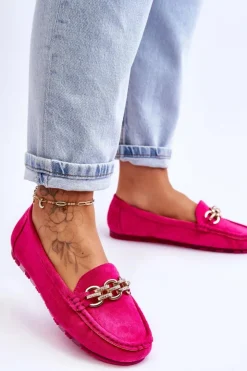 Clearance Boto Wsuwane Damskie Zamszowe Mokasyny Fuksja Sorento