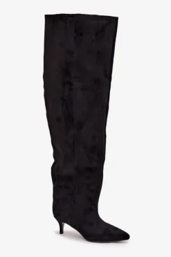 Boto Kozaki Ocieplane|Muszkieterki*Wsuwane Kozaki Damskie Na Szpilce Czarne Ysolienne