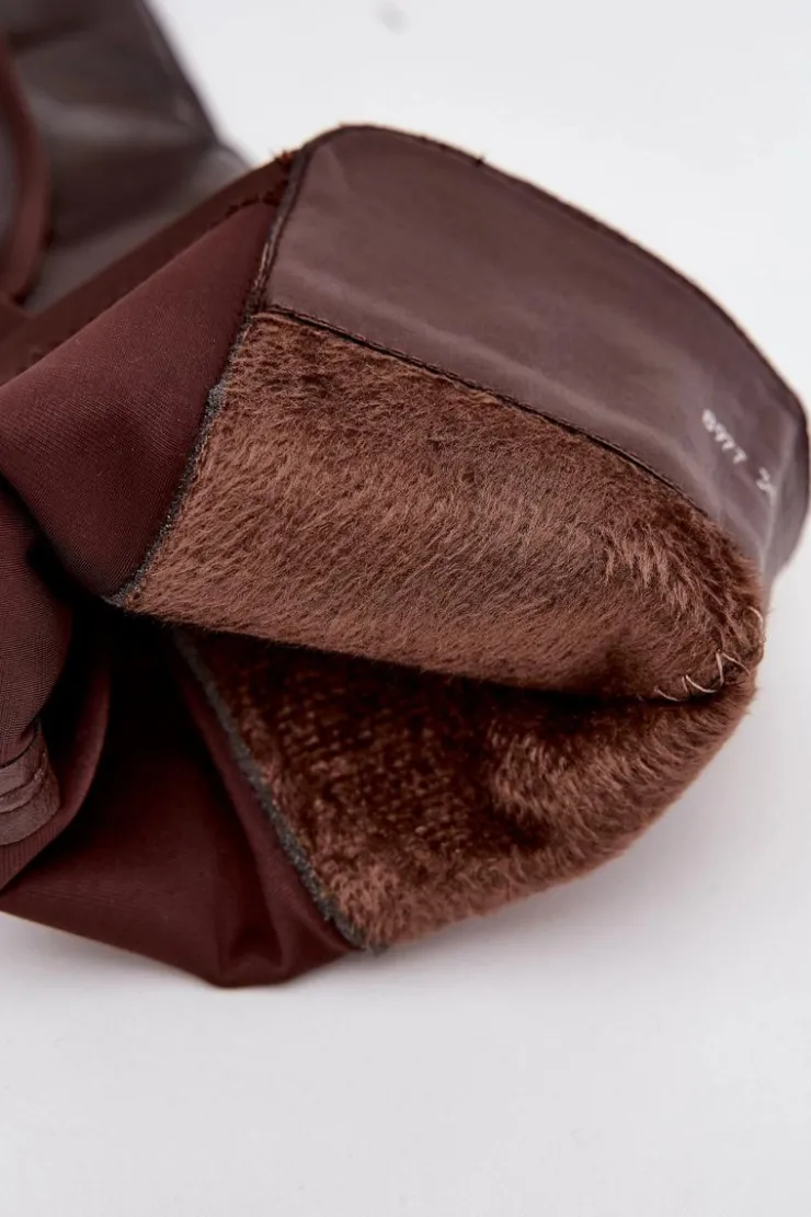 Boto Wsuwane Kozaki Damskie Z Eko Skóry Czekoladowe Sylvina