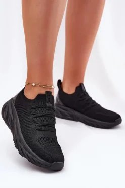 Big Star Shoes Buty Sportowe Big Star|Sneakersy Damskie*Wsuwane Lekkie Buty Sportowe Damskie Big Star RR274A132 HI-POLY SYSTEM Czarne