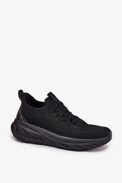 Big Star Shoes Buty Sportowe Big Star|Sneakersy Damskie*Wsuwane Lekkie Buty Sportowe Damskie Big Star RR274A132 HI-POLY SYSTEM Czarne