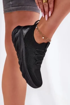 Big Star Shoes Buty Sportowe Big Star|Sneakersy Damskie*Wsuwane Lekkie Buty Sportowe Damskie Big Star RR274A132 HI-POLY SYSTEM Czarne