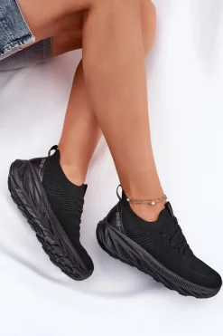 Big Star Shoes Buty Sportowe Big Star|Sneakersy Damskie*Wsuwane Lekkie Buty Sportowe Damskie Big Star RR274A132 HI-POLY SYSTEM Czarne