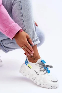 Discount Boto Wsuwane Modne Sneakersy Białe Evolution