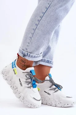 Discount Boto Wsuwane Modne Sneakersy Białe Evolution