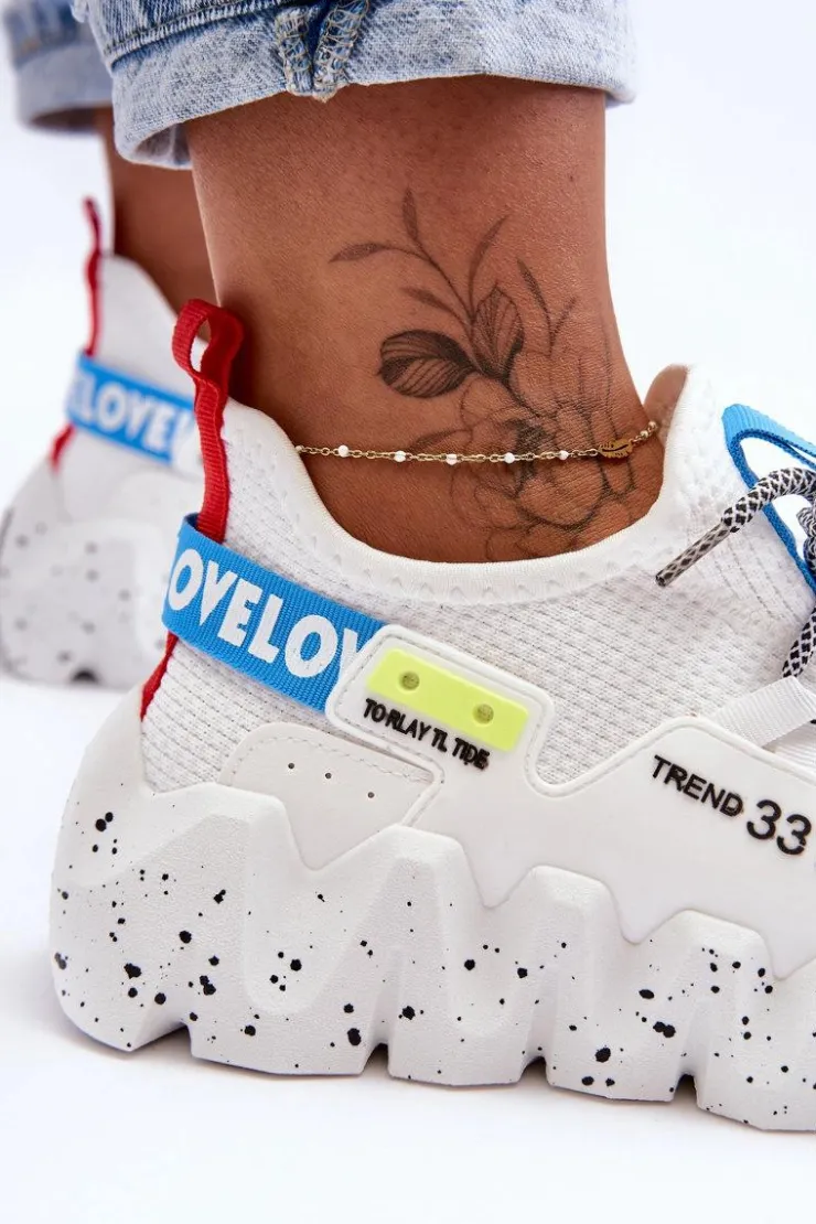 Discount Boto Wsuwane Modne Sneakersy Białe Evolution