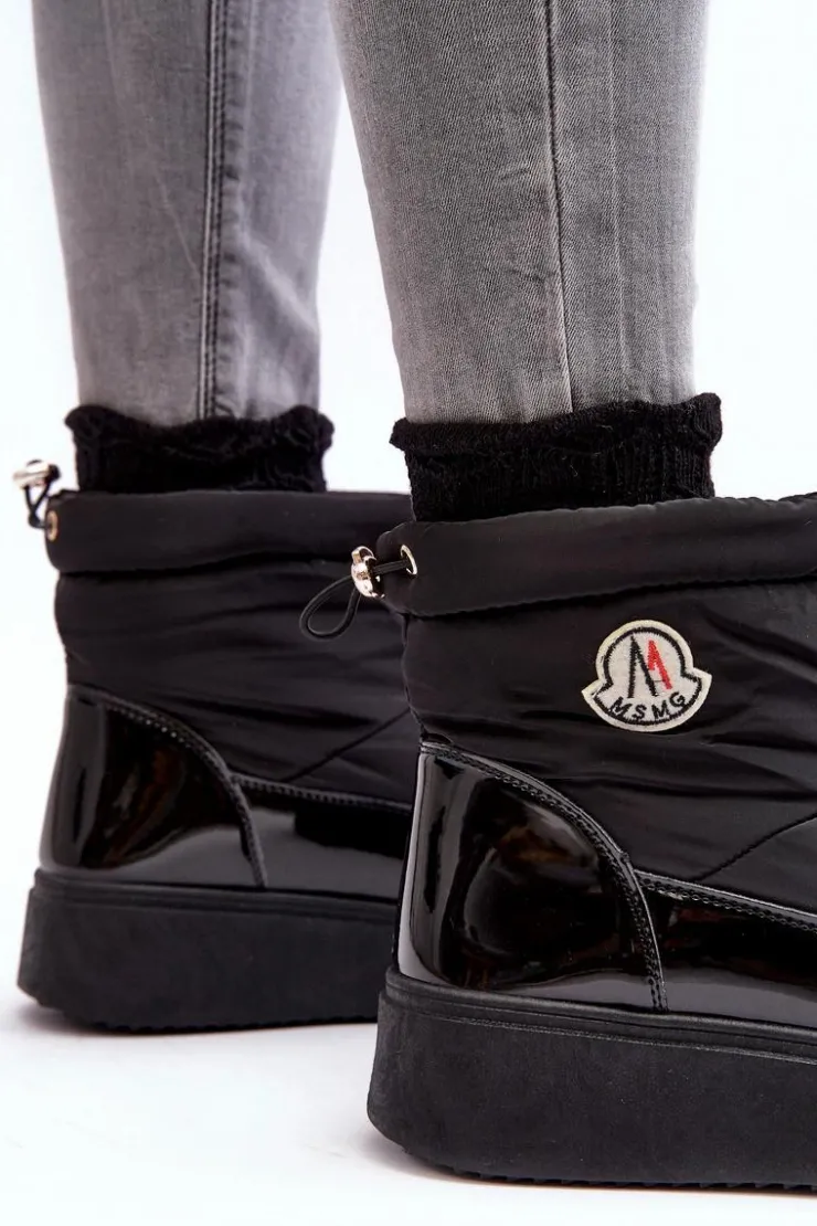 Best Boto Wsuwane Śniegowce Damskie Na Platformie Czarne Gattea Czarny
