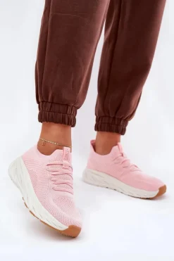 Best Big Star Shoes Wygodne Buty Sportowe Damskie Big Star RR274A131 HI-POLY SYSTEM Różowe