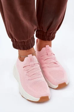 Best Big Star Shoes Wygodne Buty Sportowe Damskie Big Star RR274A131 HI-POLY SYSTEM Różowe