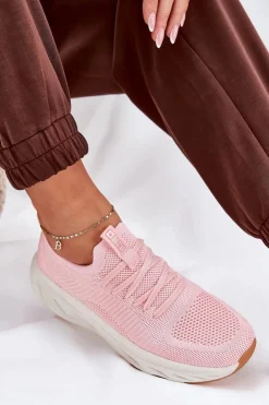 Best Big Star Shoes Wygodne Buty Sportowe Damskie Big Star RR274A131 HI-POLY SYSTEM Różowe