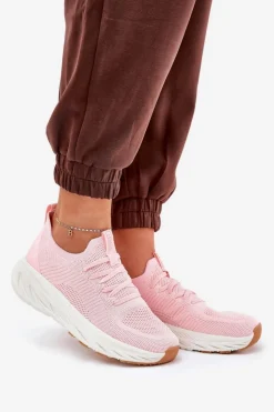 Best Big Star Shoes Wygodne Buty Sportowe Damskie Big Star RR274A131 HI-POLY SYSTEM Różowe