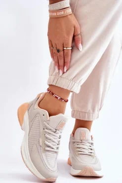 Sale Big Star Shoes Wygodne Buty Sportowe Memory Foam System Big Star LL274336 Beżowe Beżowy