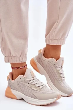 Sale Big Star Shoes Wygodne Buty Sportowe Memory Foam System Big Star LL274336 Beżowe Beżowy