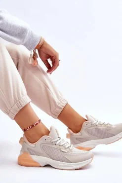 Sale Big Star Shoes Wygodne Buty Sportowe Memory Foam System Big Star LL274336 Beżowe Beżowy