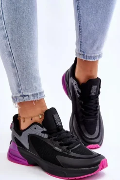 Big Star Shoes Buty Sportowe Big Star|Sneakersy Damskie*Wygodne Buty Sportowe Memory Foam System Big Star LL274335 Czarne