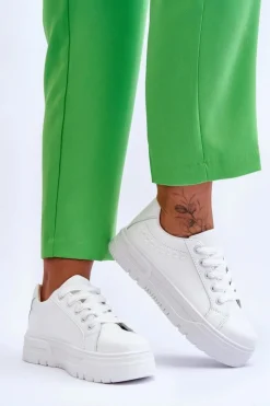 Damskie Boto Wygodne Damskie Buty Sportowe Na Platformie Białe Devan