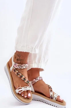 Boto Sandały Na Koturnie*Wygodne Damskie Sandały Na Koturnie Białe Jodie