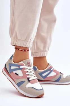 Damskie Big Star Shoes Wygodne Damskie Sneakersy Memory Foam Big Star LL274951 Niebieskie